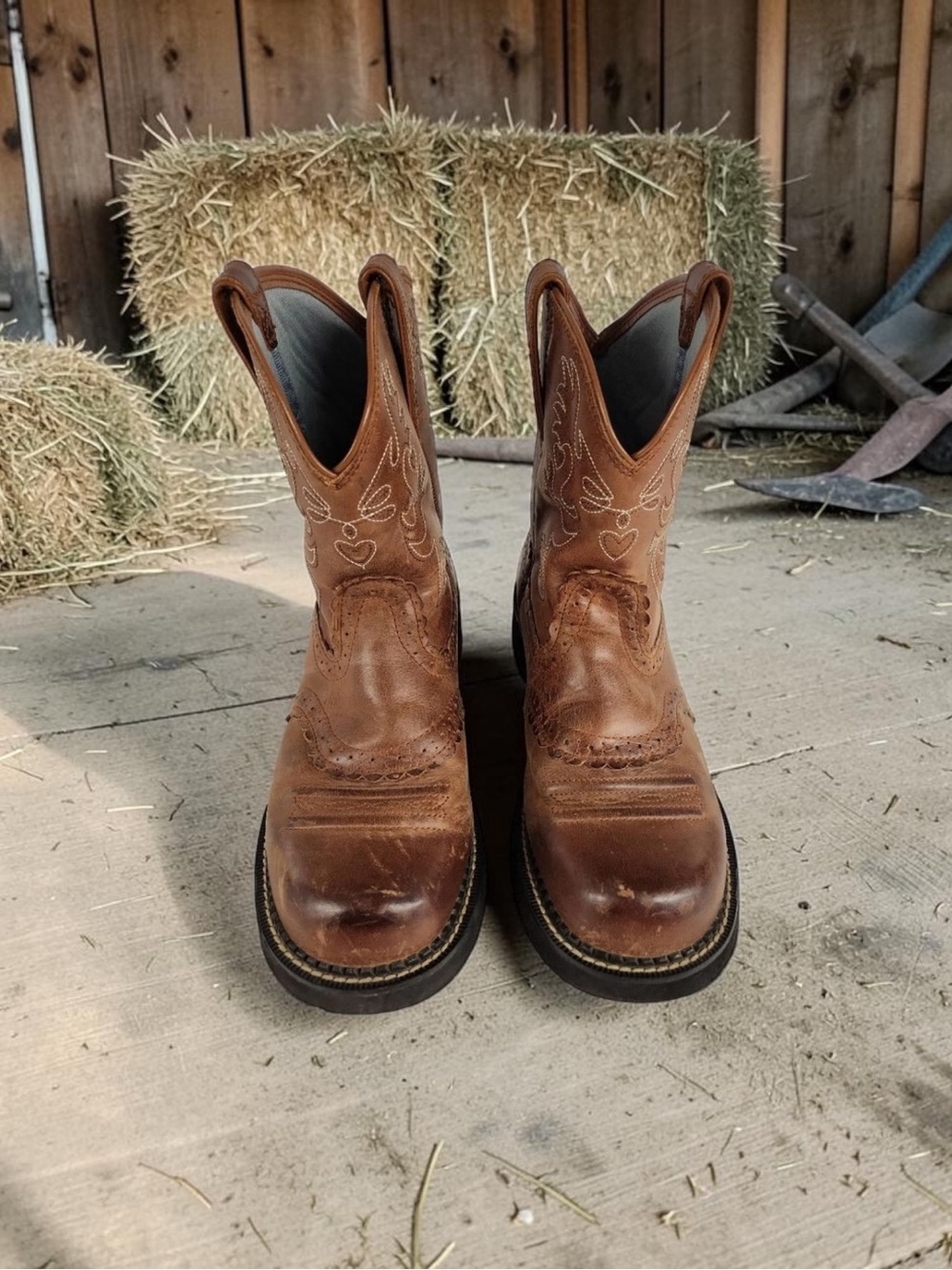Ariat Fatbaby Western Cowboy Boots Brown Leather Women’s Size 10C Wide